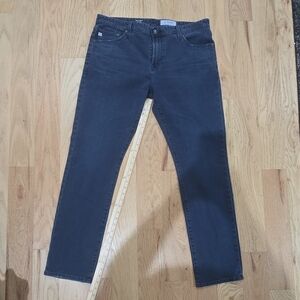 AG Adriano Goldschmied Straight Jeans Dark Blue Denim Stretch Pockets Men 38×30